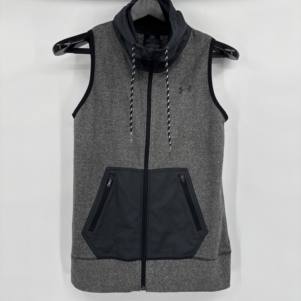 UNDER ARMOUR COLD GEAR INFRARED HYBRID XS Gray VEST FULL ZIP SURVIVOR